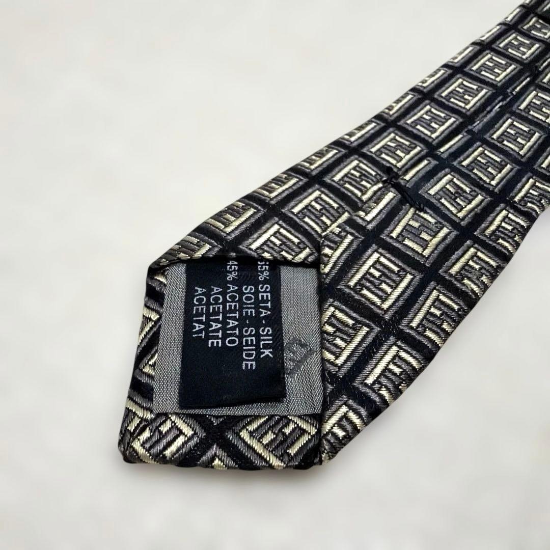 【美品】FENDI（フェンディ）ネクタイ ズッカ柄 総柄