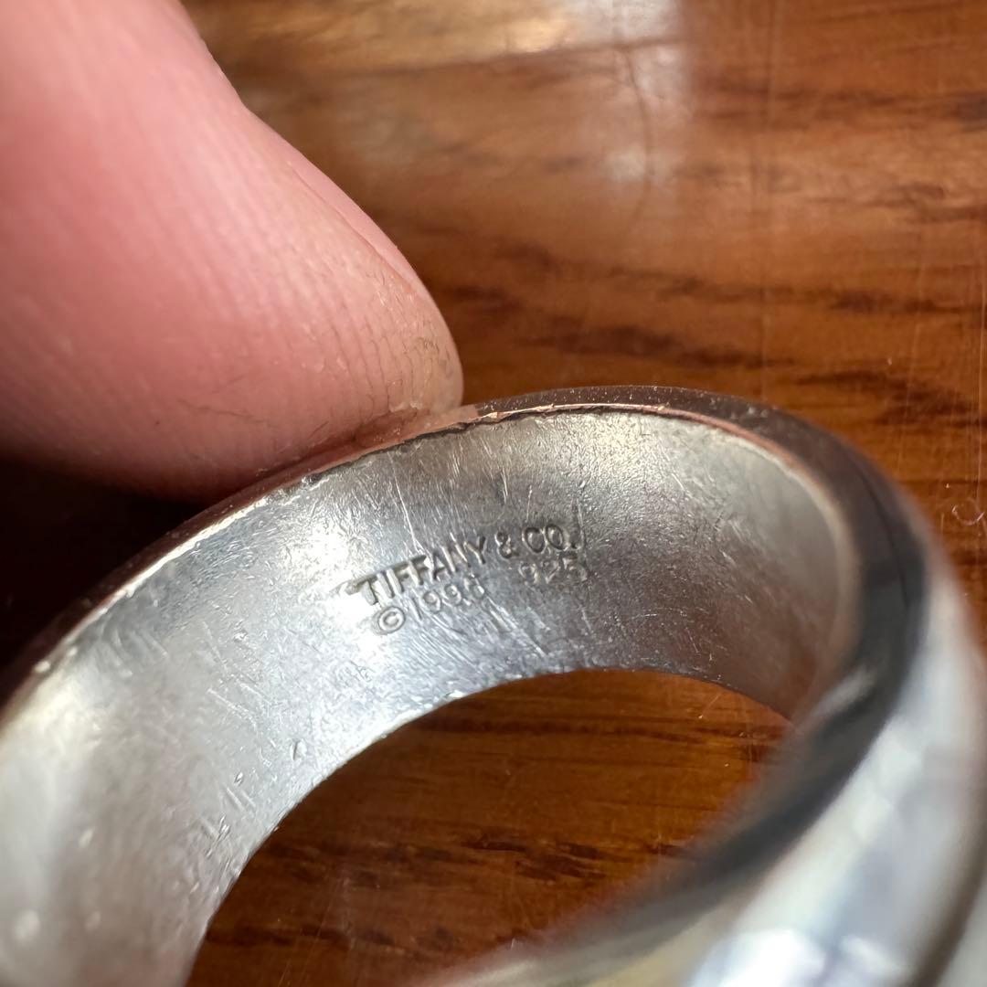 ※訳あり！！　ティファニー　スターリングシルバー　12号　グルーブドリング