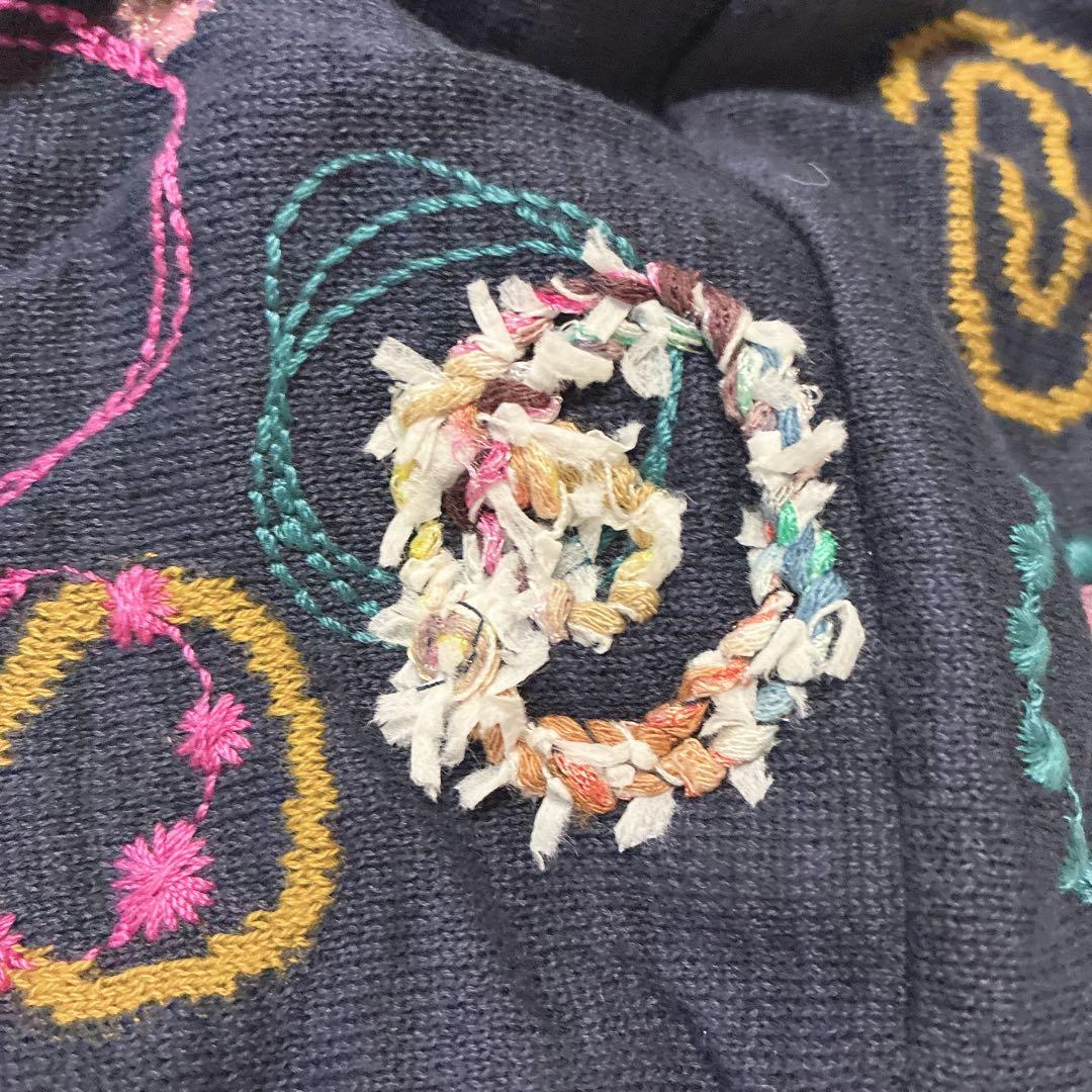 新品✨️マサキキョウコ 刺繍デザイン ニット帽 ビーニー 佐藤繊維 コットン混紡