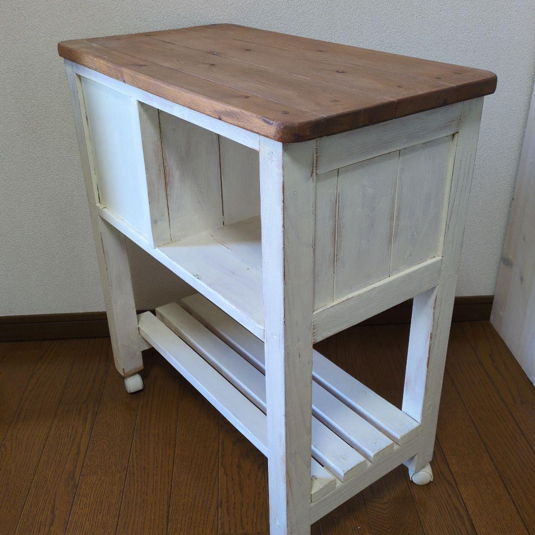 最終価格‼️木製キッチンワゴン ホワイトとブラウン/カントリー/シャビー
