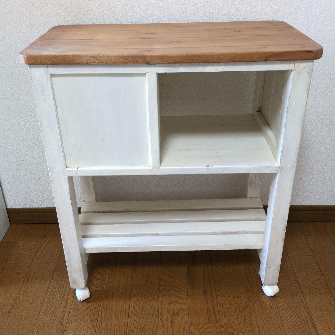 最終価格‼️木製キッチンワゴン ホワイトとブラウン/カントリー/シャビー