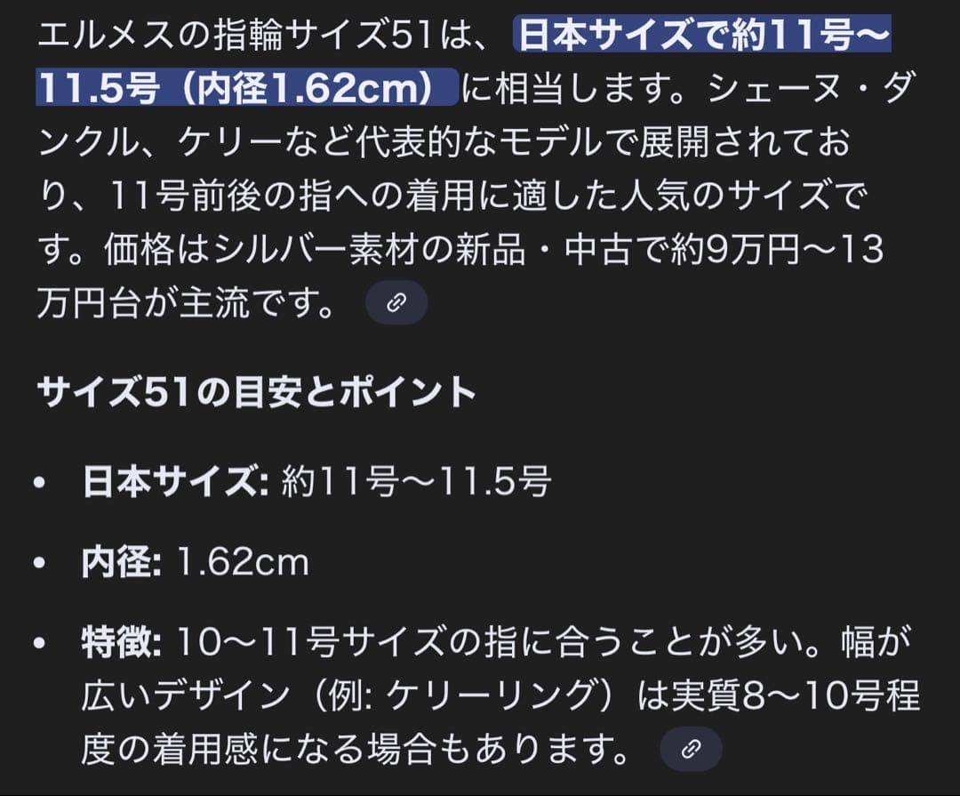 エルメス指輪　Ag925 51号