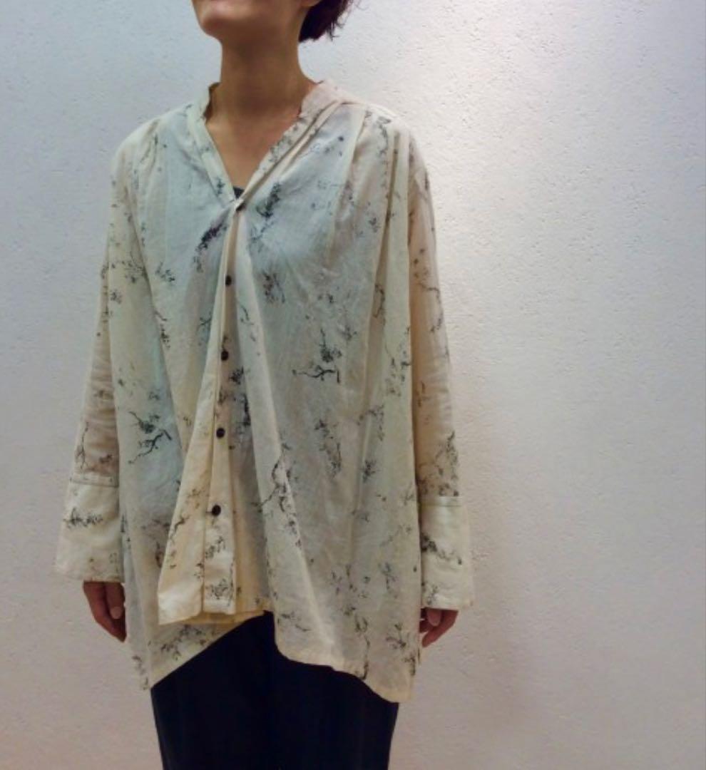 パドカレ pas de calais WABISABIプリントブラウス
