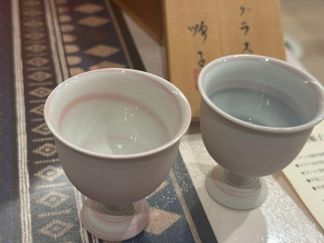 【徳田順子（4代徳田八十吉）】リキュールグラス・酒器・二客セット