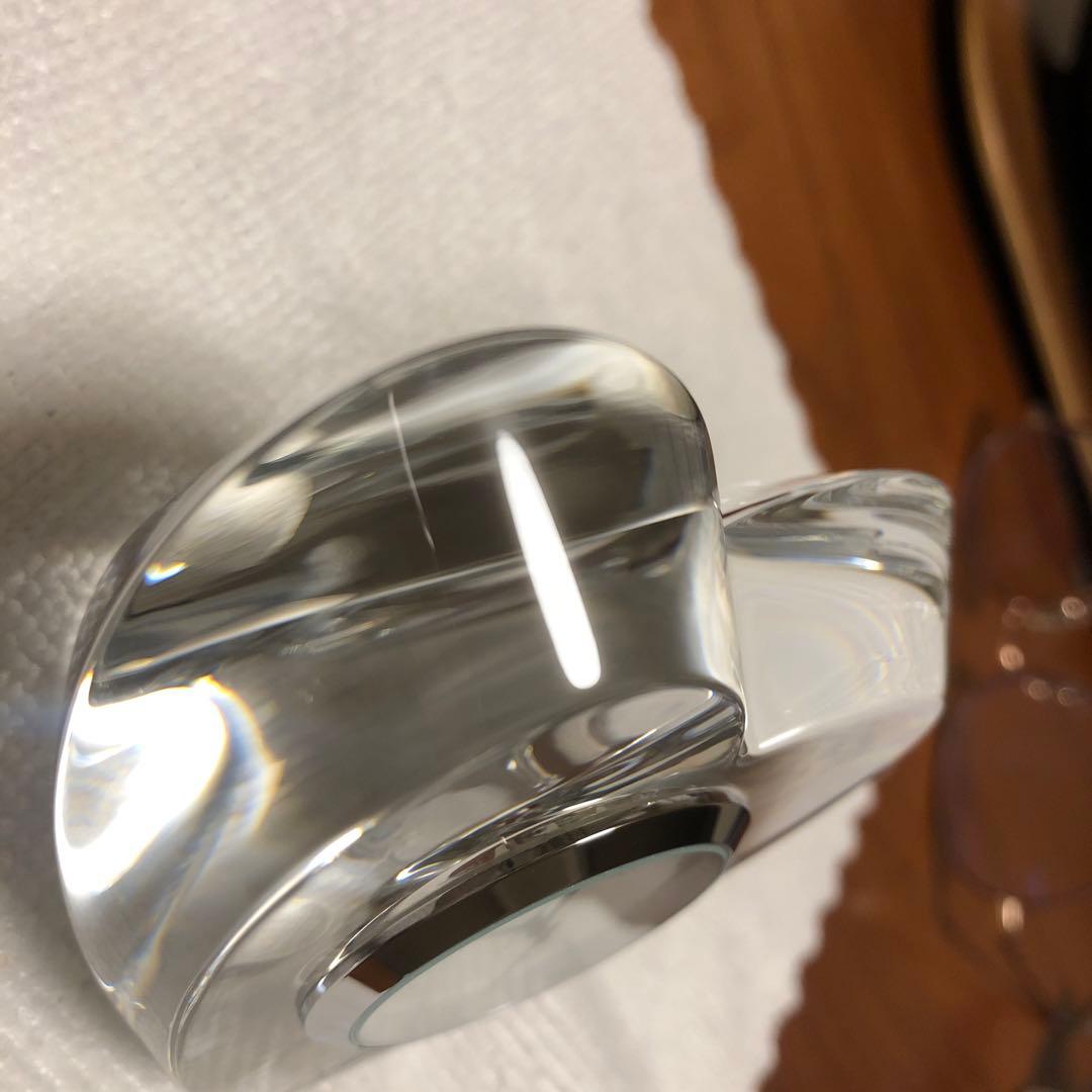 美品　Baccarat ハート型置時計　稼動品