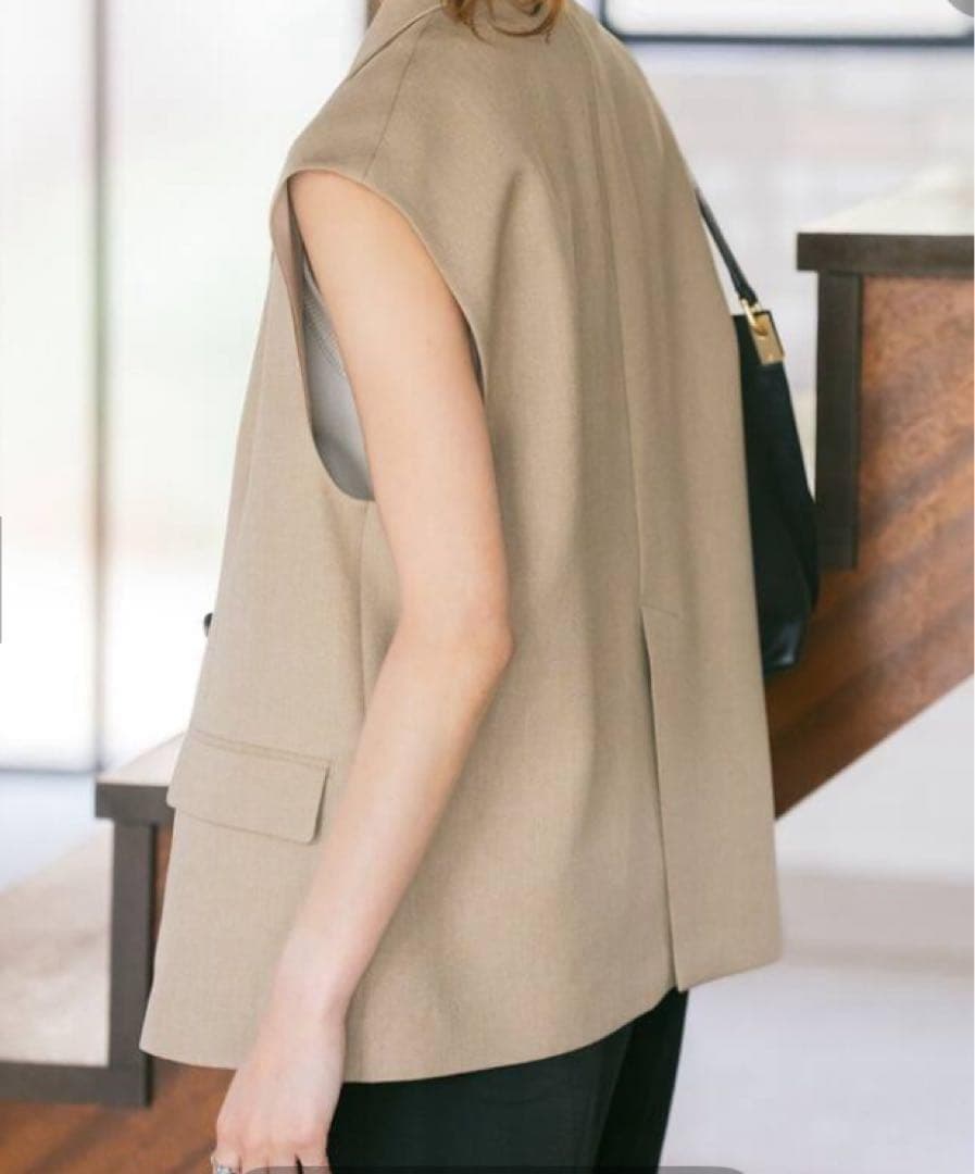 Spick&Span メランジダブルブレストジレ 38 しつけ糸あり 洗えます