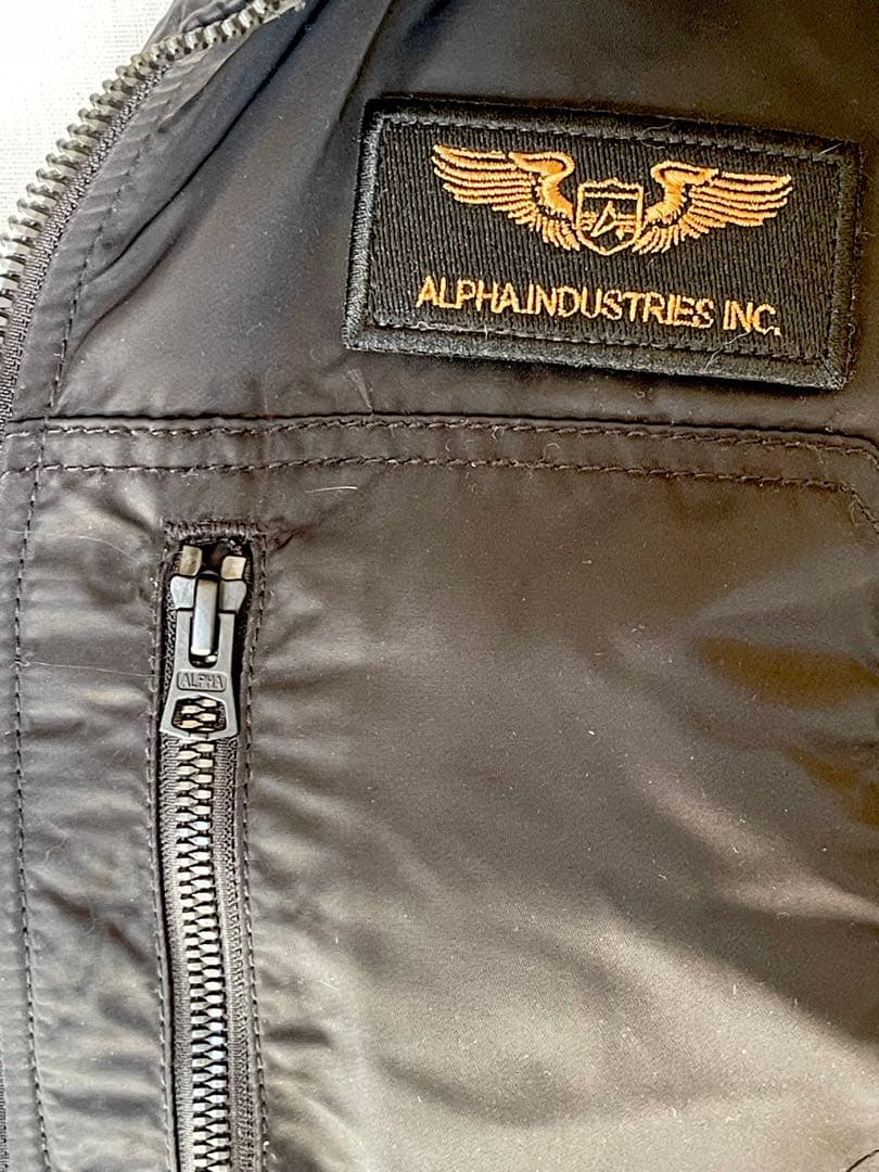 アルファ　ALPHA INDUSTRIES リブジャケット　L 黒　MA1