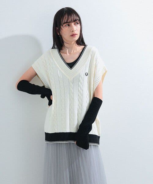 FRED PERRY x Ray BEAMS / 別注ケーブルニット ベスト
