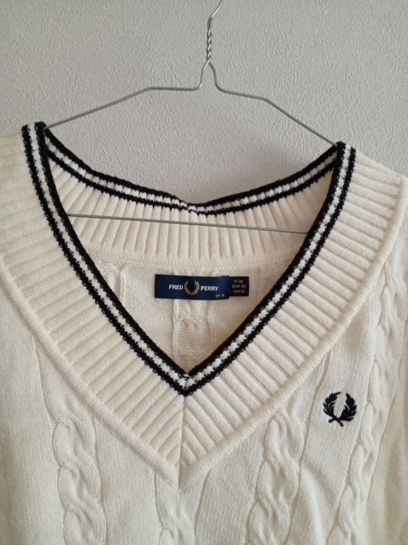 FRED PERRY x Ray BEAMS / 別注ケーブルニット ベスト