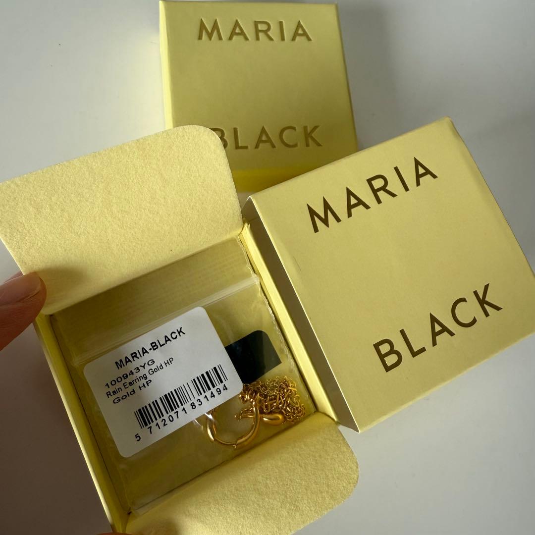 MARIA BLACK ゴールド チェーン付きレインドロップ片耳用ピアス