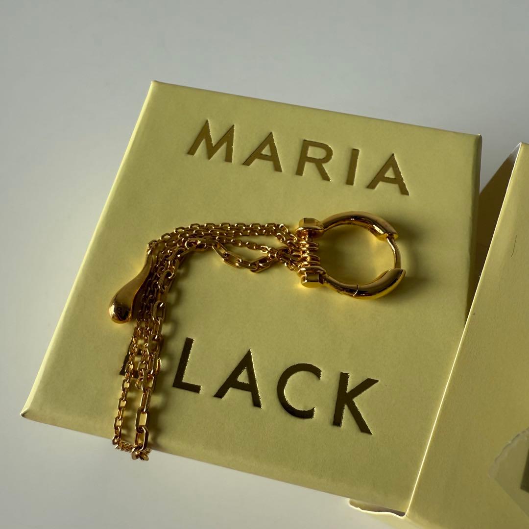 MARIA BLACK ゴールド チェーン付きレインドロップ片耳用ピアス