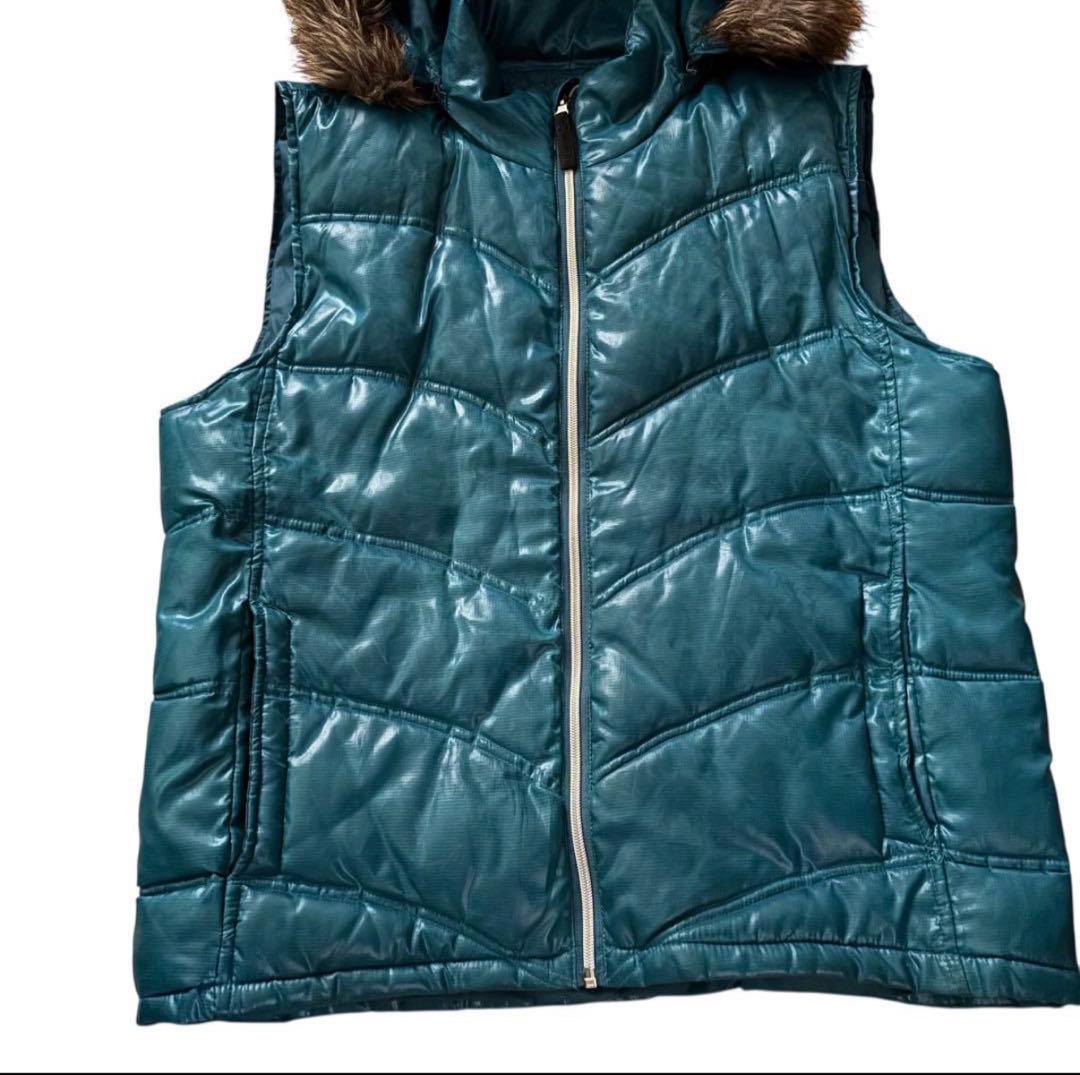 grunge fur down vest y2k お兄系 XL