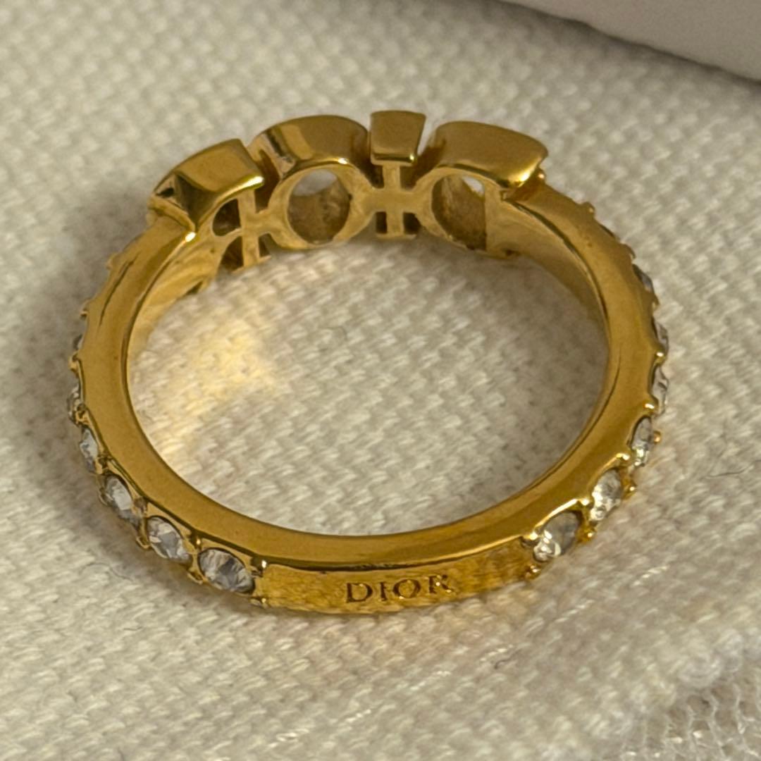 Dior ディオレボリューション ロゴ ラインストーン リング