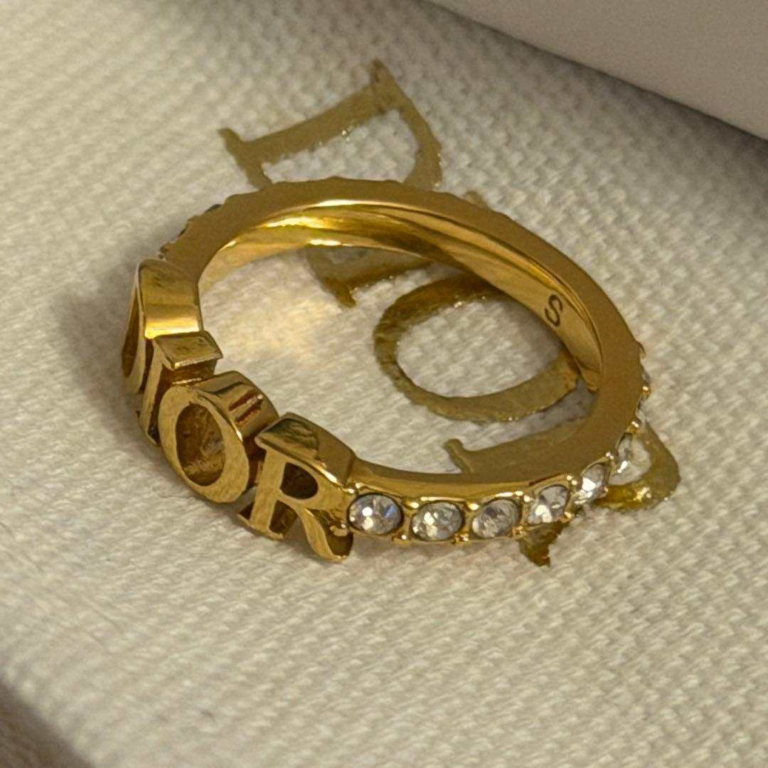 Dior ディオレボリューション ロゴ ラインストーン リング