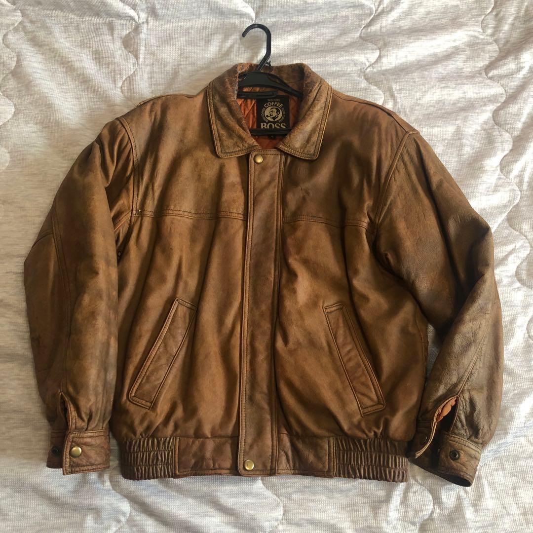 USED vintage BOSS ブラウン レザージャケット