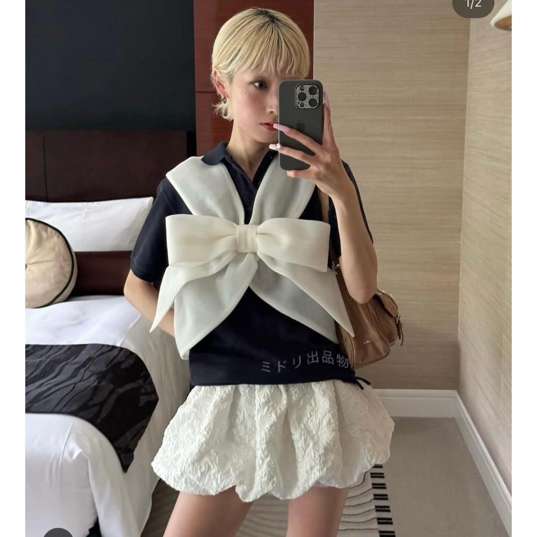 Litmus Her Praha Ribbon Top 白 リボン ハーネス