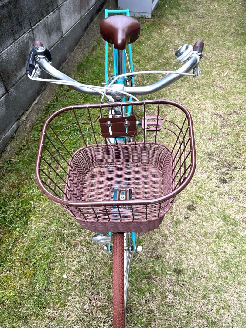 子供用自転車 24インチ（6段変速付き）　アクアブルー ハートデコ