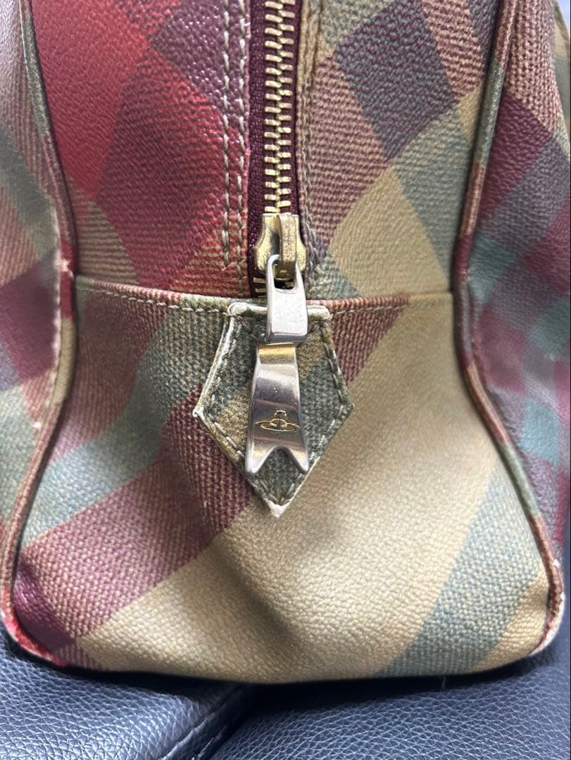 【Vivienne Westwood ヴィヴィアン チェック柄 ボストンバッグ】