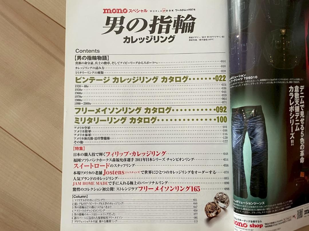 カレッジリング 本　雑誌　ビンテージ　50s アメカジ ロカビリー 10k　掲載