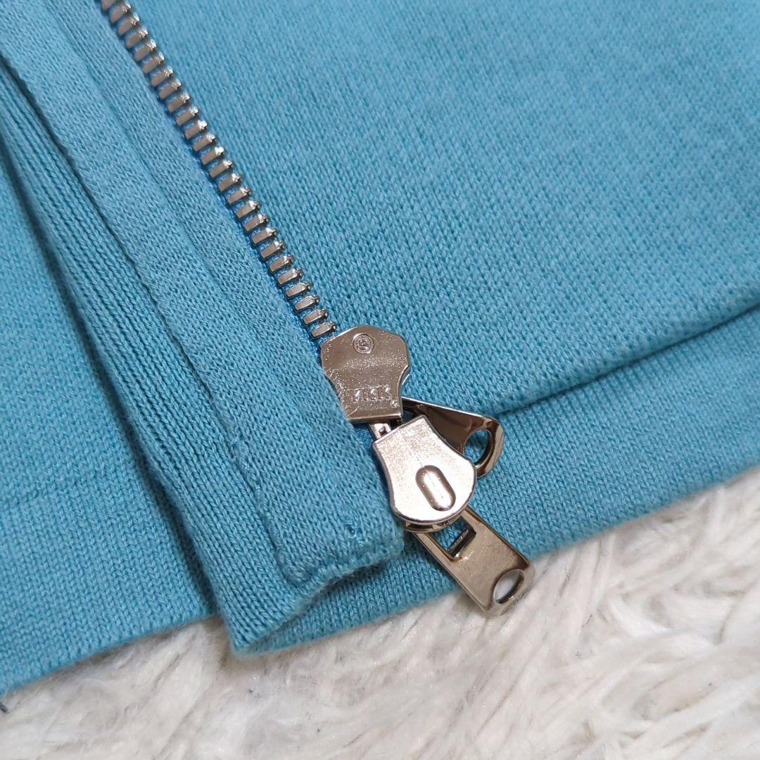 美品 CABAN コットンカシミヤ ジップパーカ ターコイズブルー S