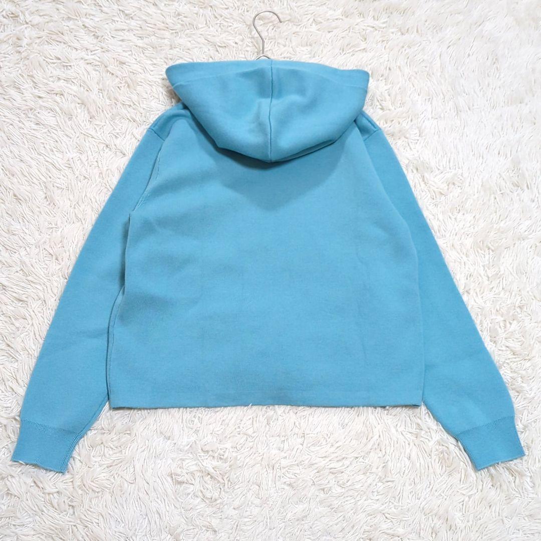 美品 CABAN コットンカシミヤ ジップパーカ ターコイズブルー S