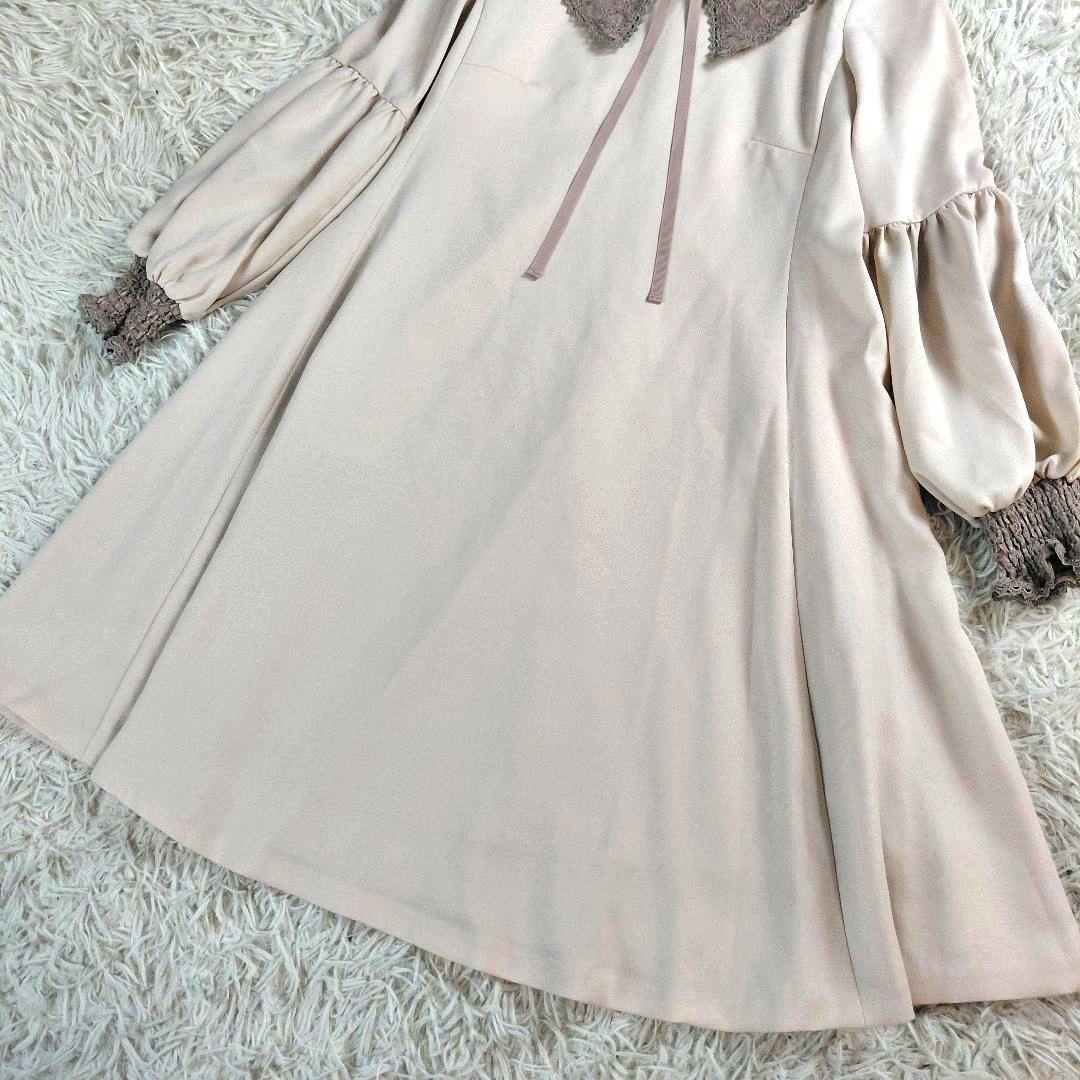美品 メゾンデフルールカノン レース 神田沙也加プロデュース 襟リボンワンピース