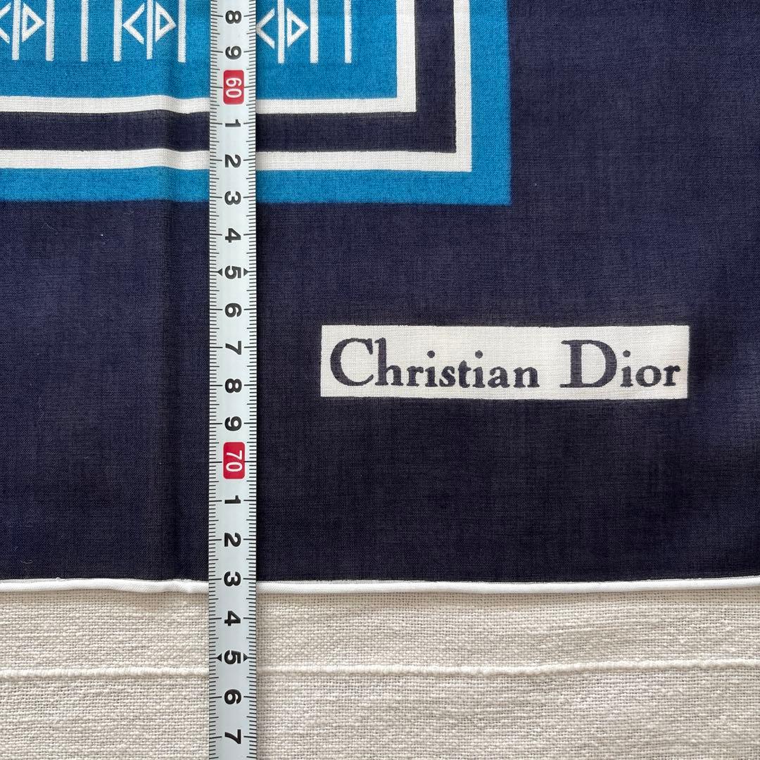未使用　クリスチャンディオール　コットン　スカーフ　CDロゴ　オールド　Dior