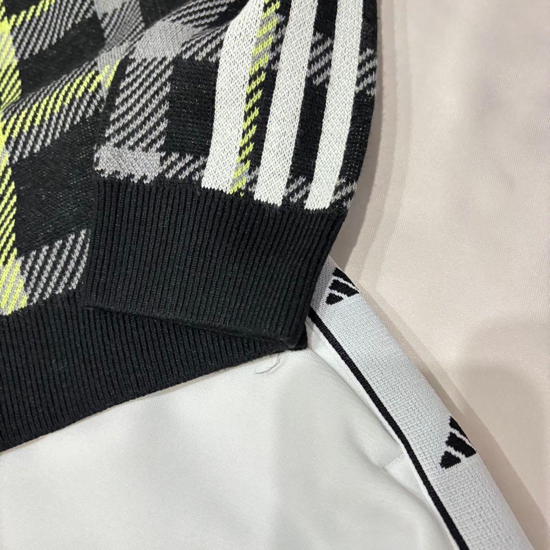 新品adidasゴルフ　タータンチェック柄 セーター　Bosロゴ入りスカート