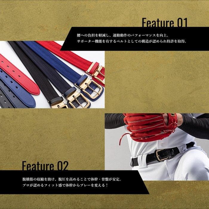 野球専用ベルト　コアエナジー3　サイズ調整可　ロイヤルブルー /シルバー　ベルト