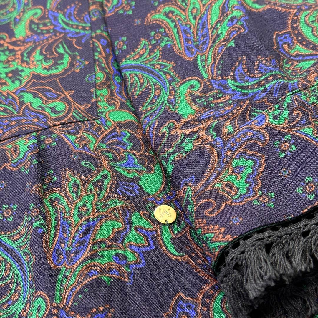 極美品♡ミュベール ロングワンピース ペイズリー フリンジ スキッパー パープル