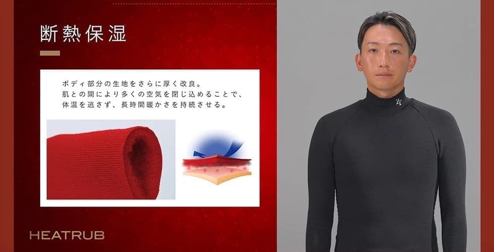 25モデル　ZEROFIT 速暖。HEATRUB モックネック【 M】 ブラック