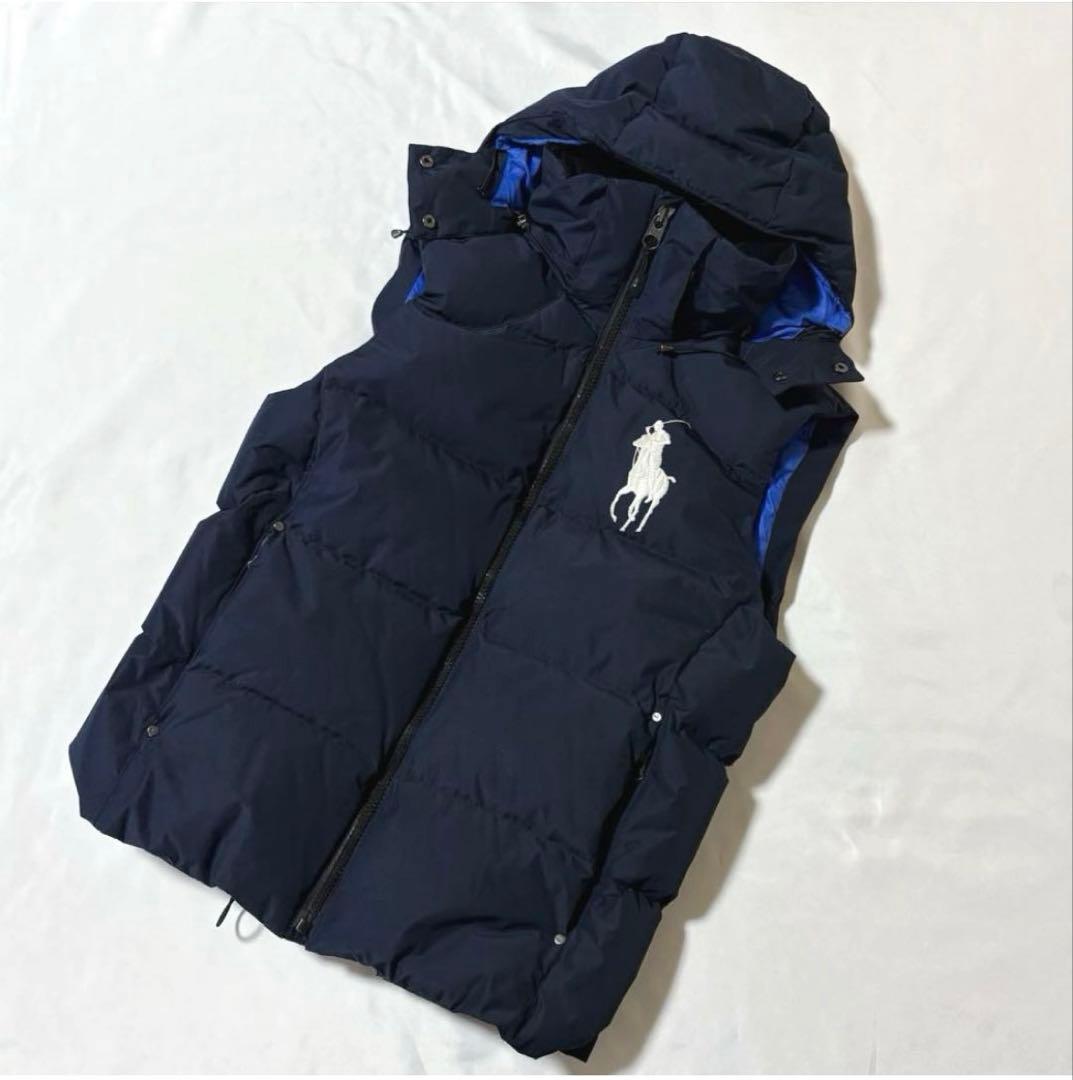 美品　ポロラルフローレン　ダウンベスト　ビッグポニー　Sサイズ　ネイビー