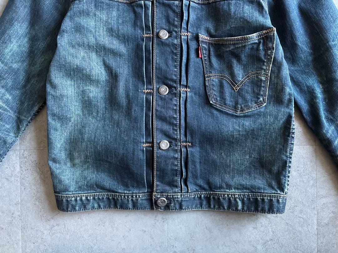 Levi's 1stタイプ 復刻 デニムジャケット70290 濃淡 ハチノス M