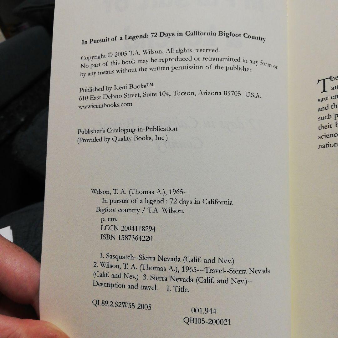 洋書 In Pursuit of a Legend by T.A. Wilson
