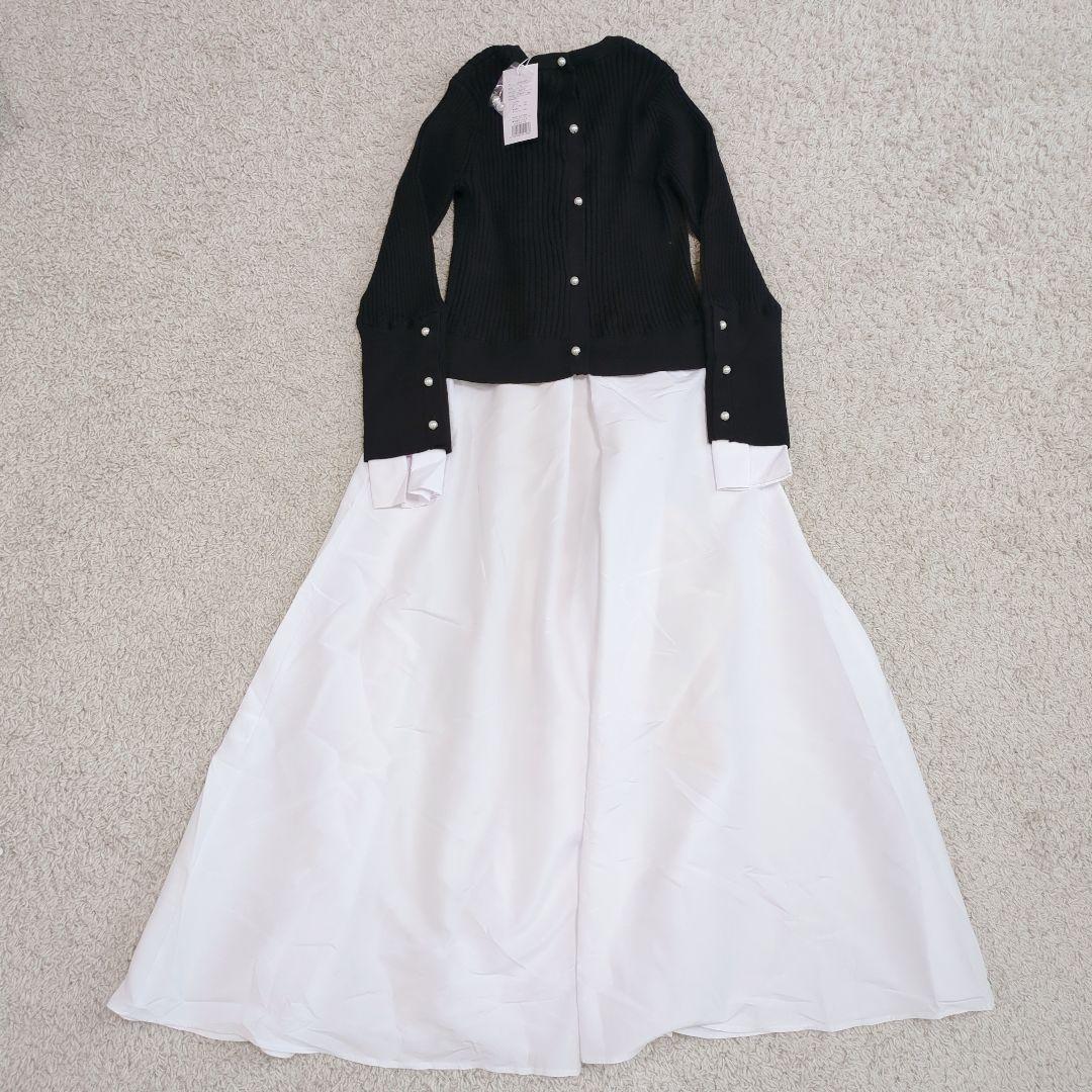 【タグ付】バックパール大人フレンチドッキングワンピース　ロング　Aライン　完売品