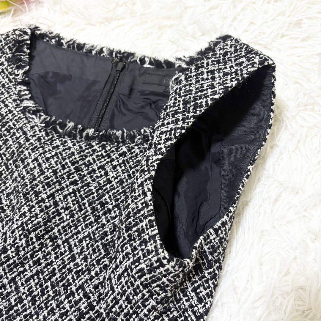 【美品】アナイ　ツイード　ノースリーブ　ワンピース　美シルエット　38