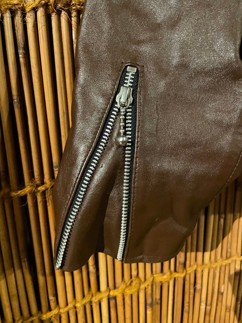 ✨値下げしました✨HORN WORKS ダブルライダースジャケット 茶