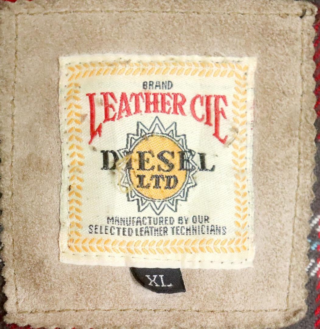 DIESEL　ディーゼル　スエード　トラッカー　レザージャケット　革ジャン　XL