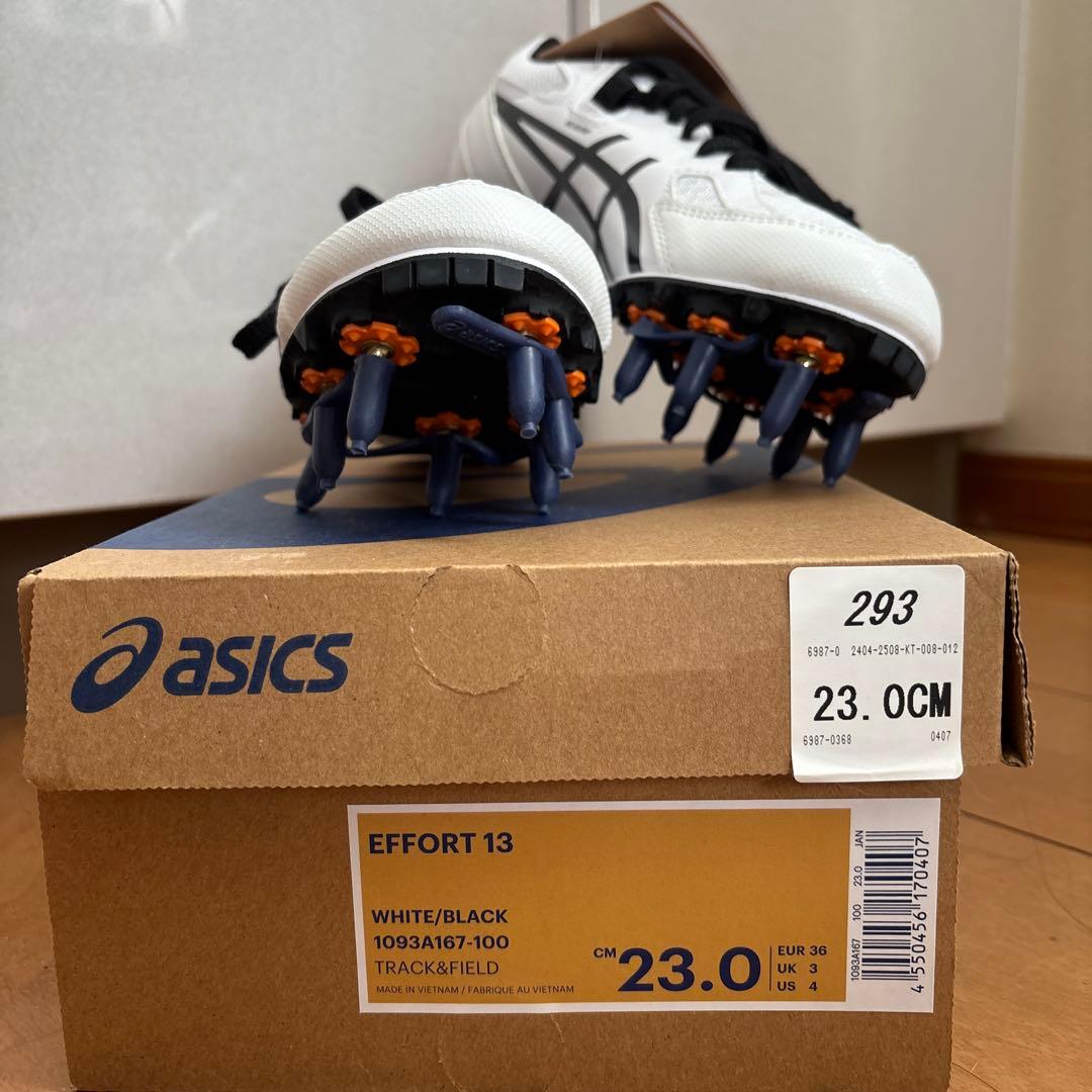 【新品】ASICS EFFORT 13 ホワイト/ブラック 23.0 cm