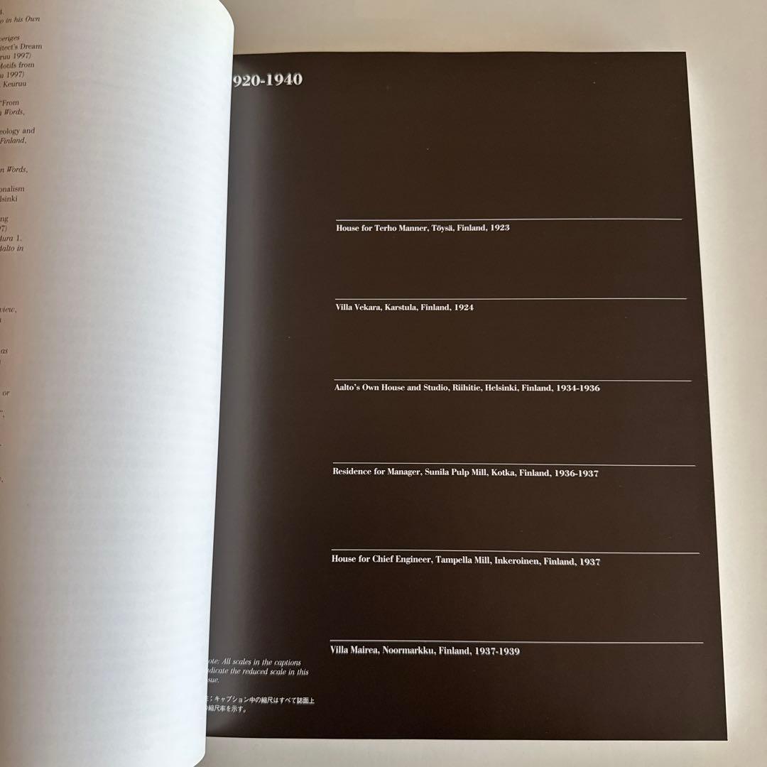 Alvar Aalto Houses a+u 建築と都市1998年6月臨時増刊