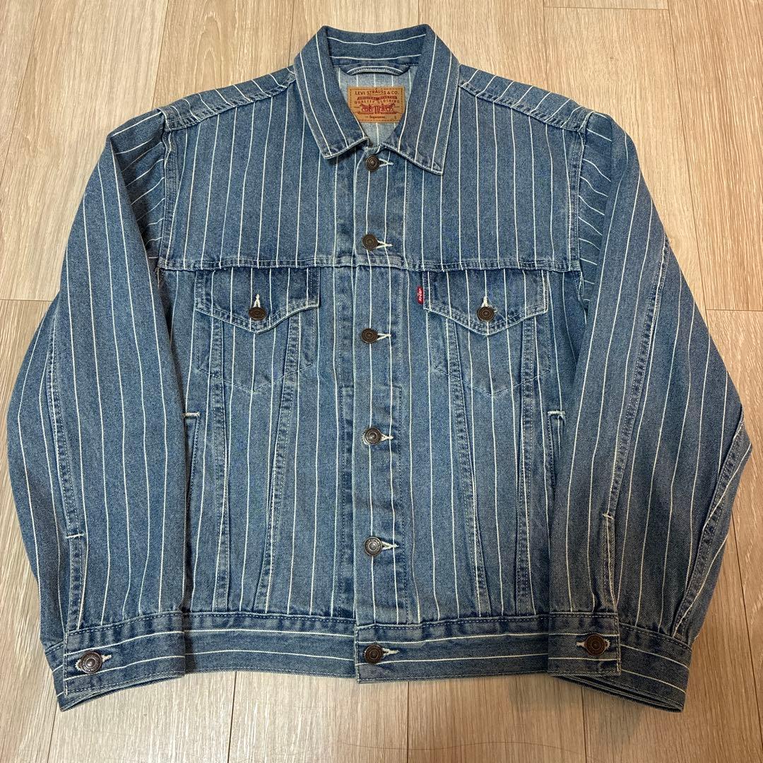 常田着 Levi's × Supreme ピンストライプ デニムジャケット