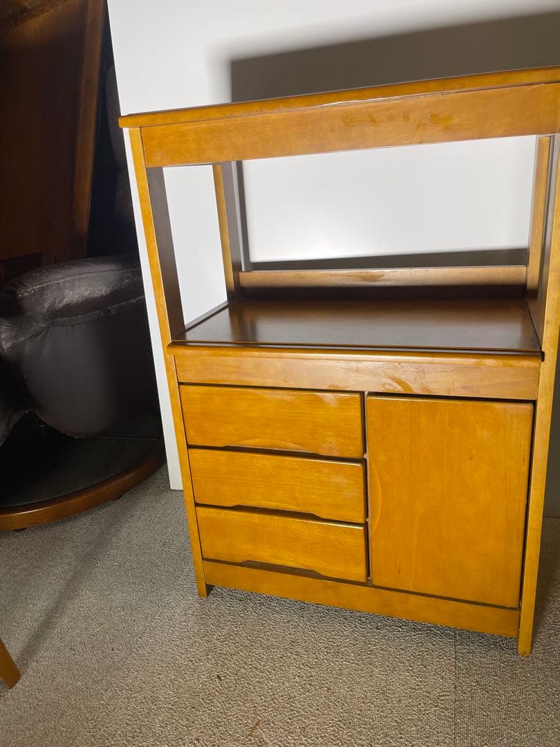 ニトリ キャビネット ヴィナ60-3 幅55cm 木製収納棚 引き出し3杯＋扉付