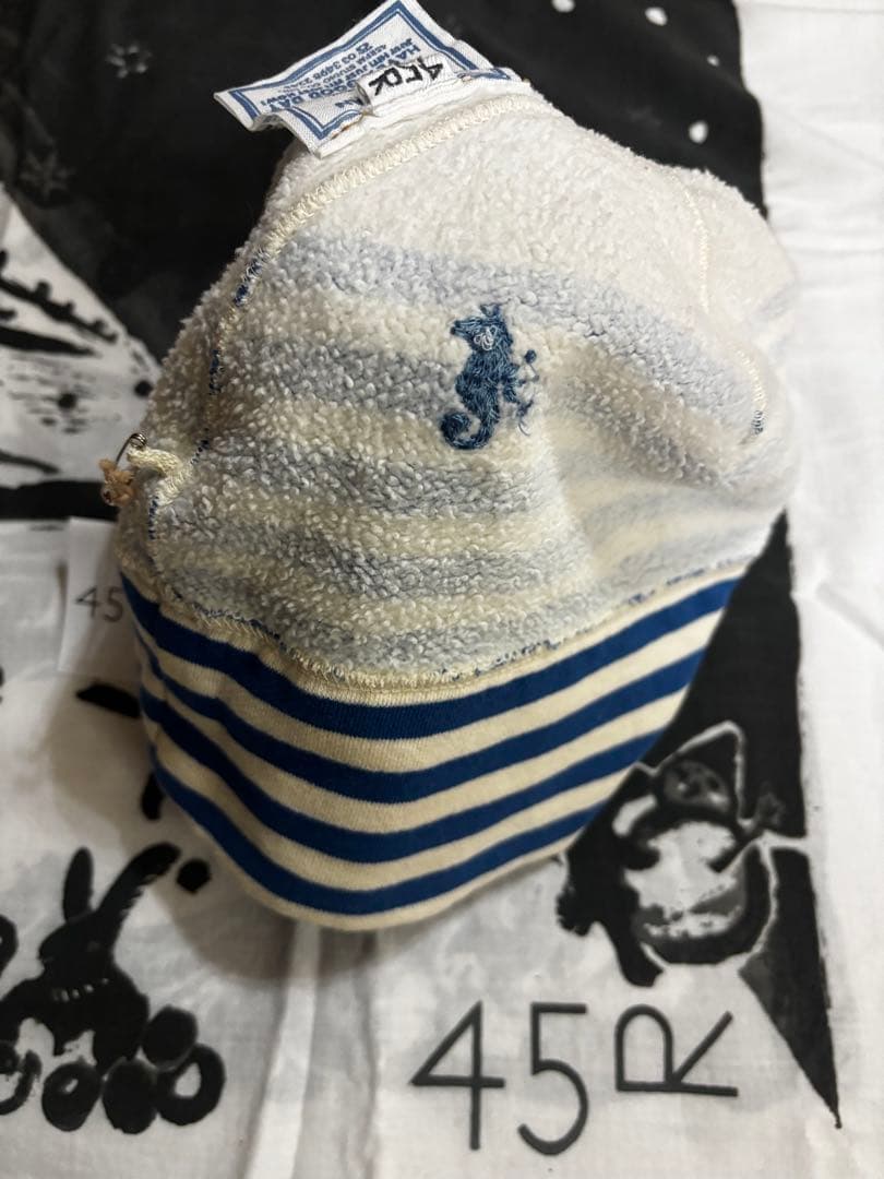 【45R】裏毛のヨット帽　size★2 medium タツノオトシゴ刺繍