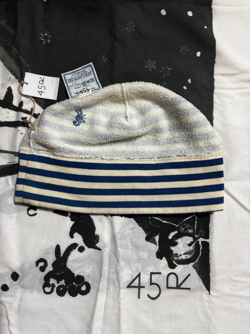 【45R】裏毛のヨット帽　size★2 medium タツノオトシゴ刺繍