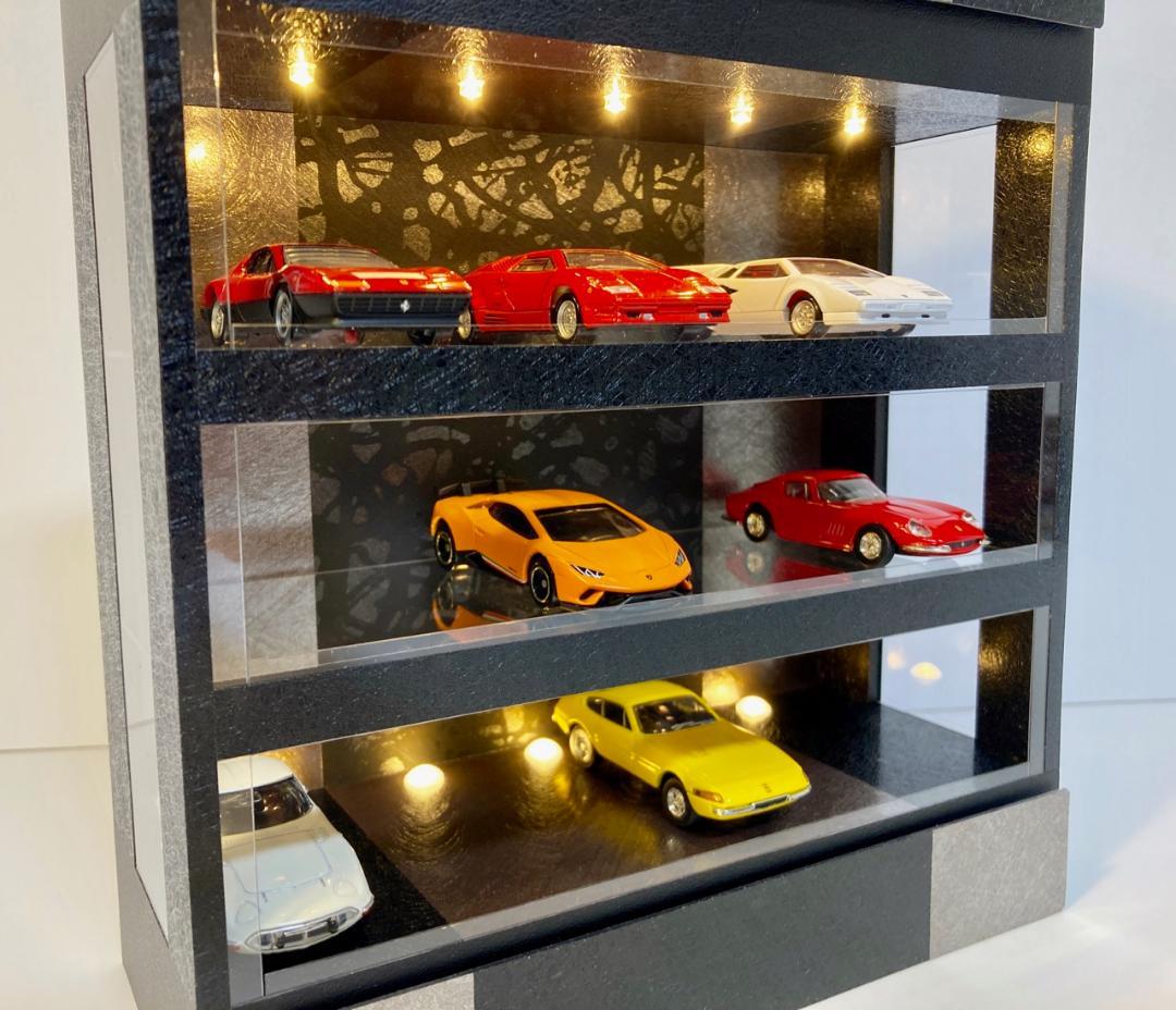 1/64展示仕様・BK&BS・3層式ディスプレーBOX/LED照明・ネオジオラマ