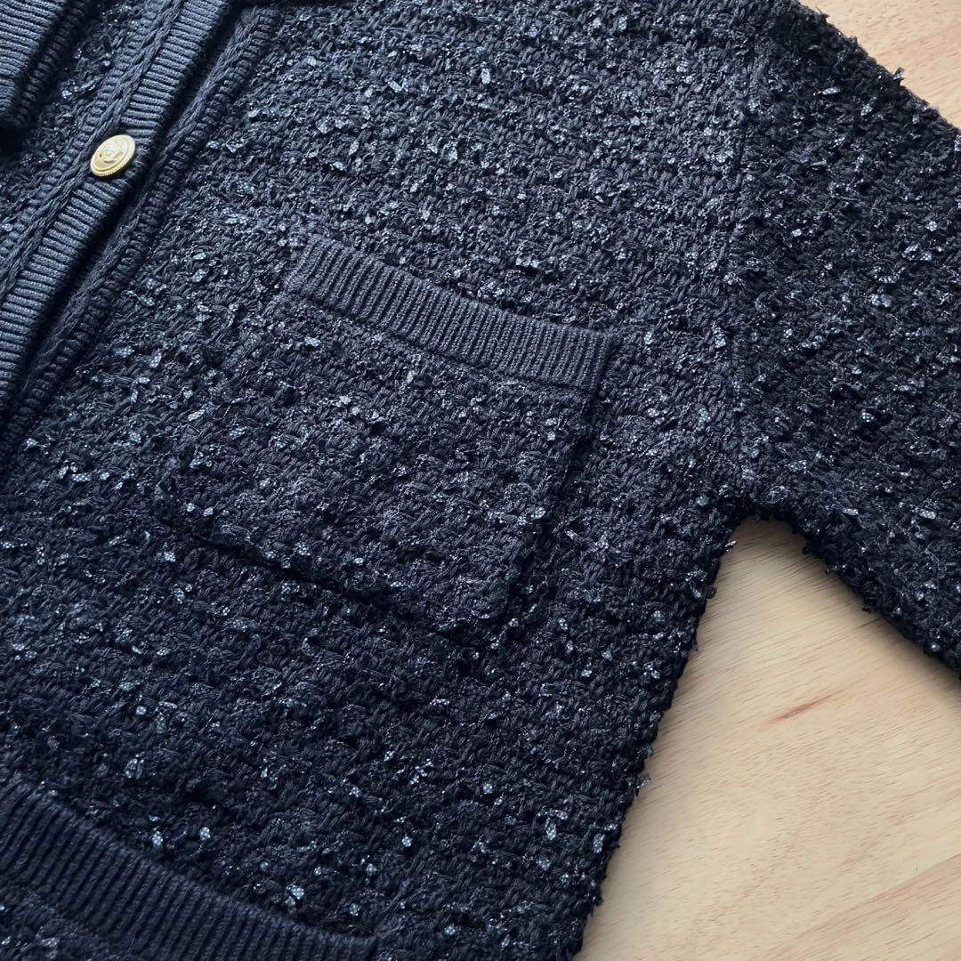 【新品同様】relume TWEEDYニットジャケット ツイード カーディガン