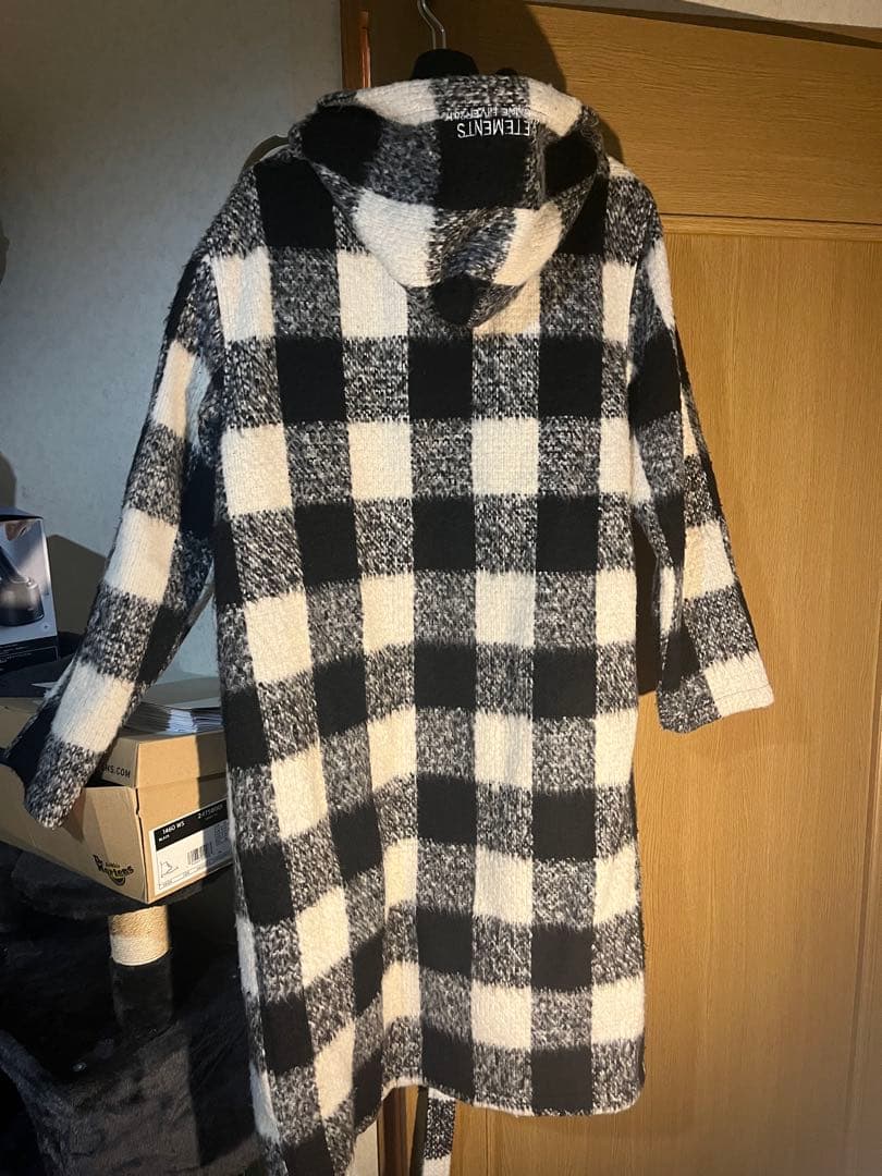 Vetements ヴェトモン　チェックコート白黒　Lサイズ