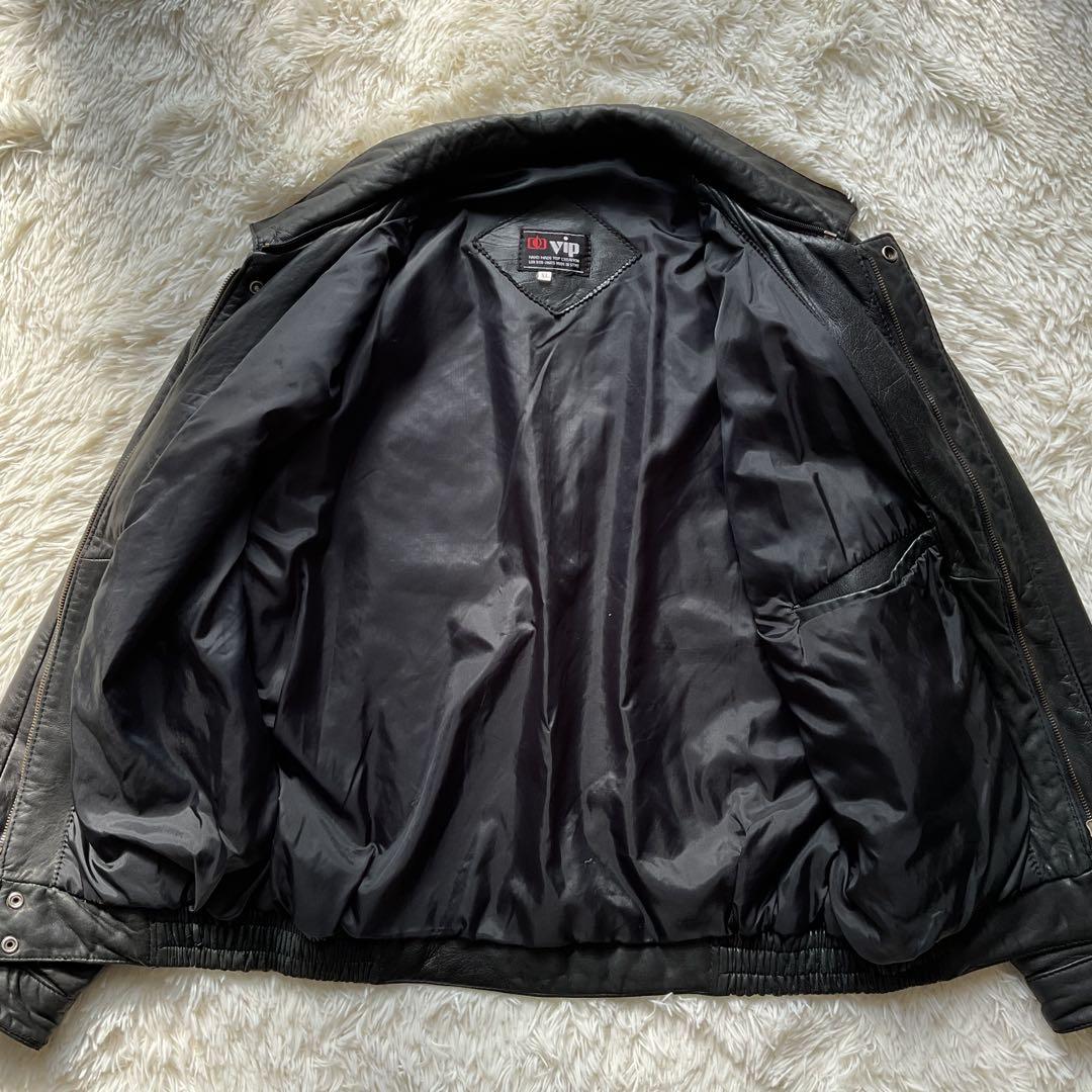 90's✨レザージャケット 本革　ブルゾン　襟付　XL オーバーサイズ　菅田将暉