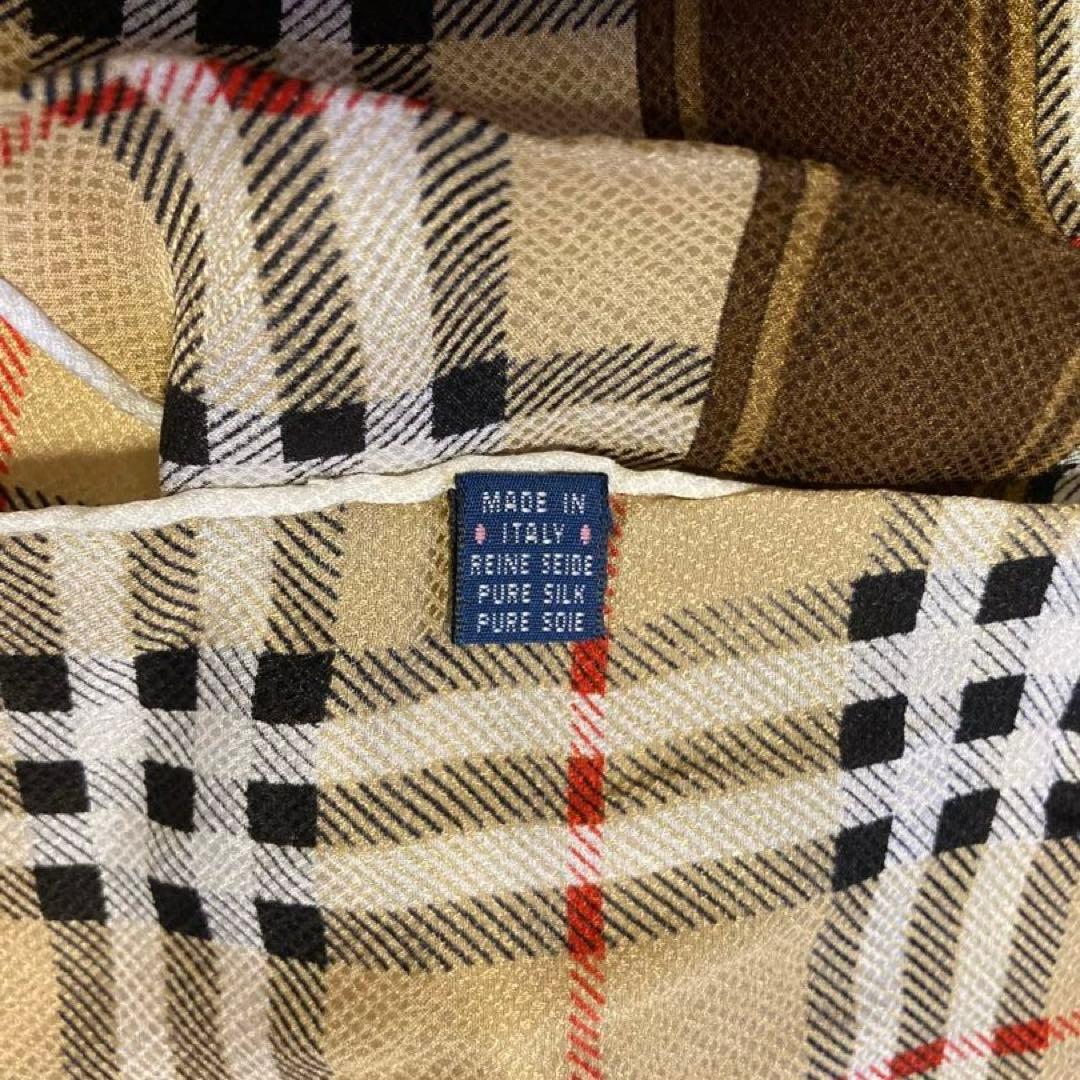 BURBERRY バーバリー イタリア製 大判 シルクスカーフ 箱付