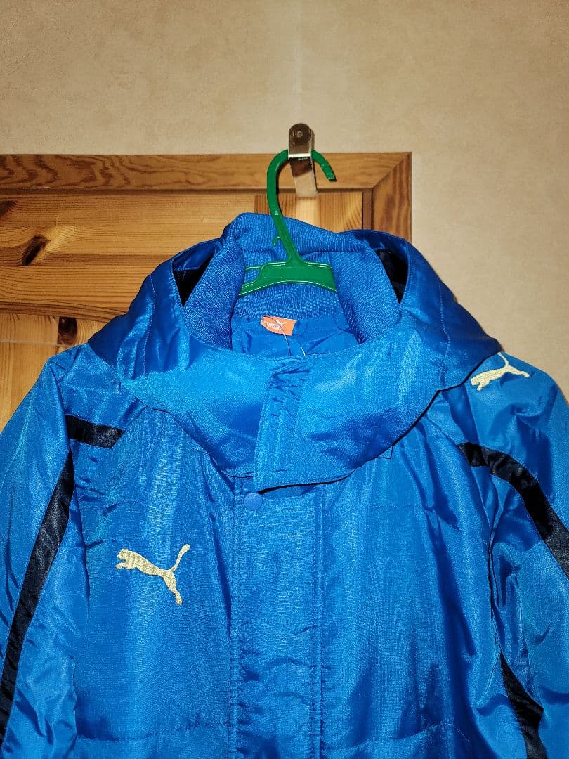 【新品未使用】Puma 青 ベンチコート フード付き　サイズO
